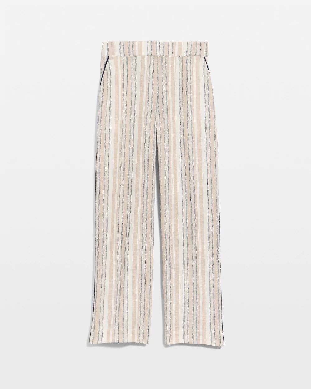 Striped Piped Linen Fly Front Pants | Chico's